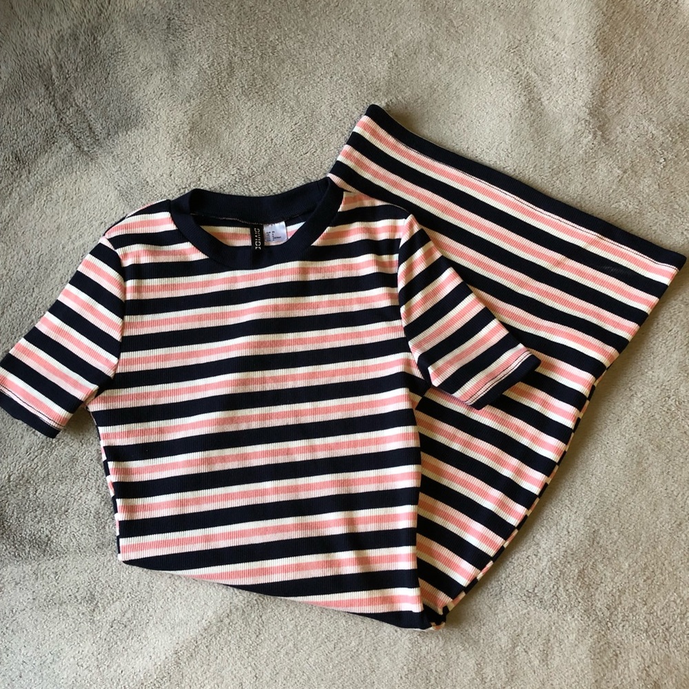 Navy & Pink H&M Bodycon Dress